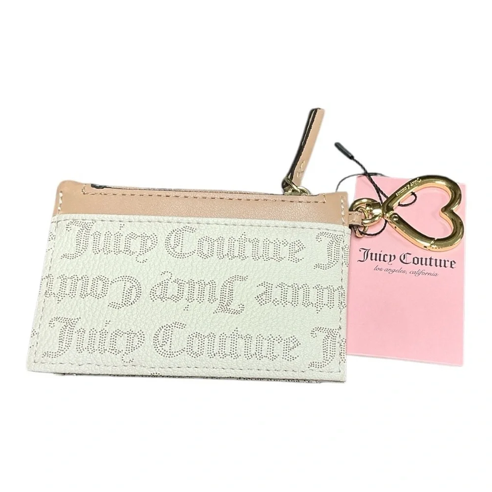 Juicy Couture - NWT - Tan and Cream Card Holder with Key Fob